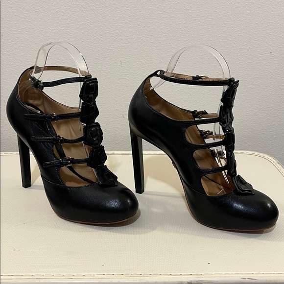 L.A.M.B. Black Strappy High Heels - Picture 5 of 15